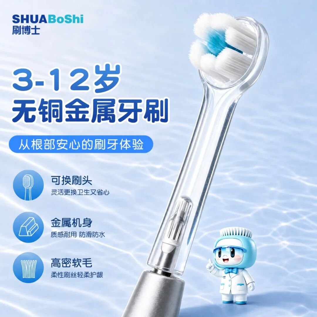 手柄重复用，只换刷头｜实用型儿童牙刷刷博士 G308（images 6）